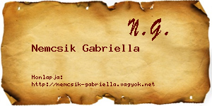 Nemcsik Gabriella névjegykártya